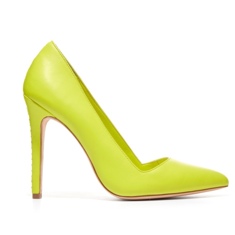Alice + Olivia Dina Heel In Lime Punch - Picture 3 of 10